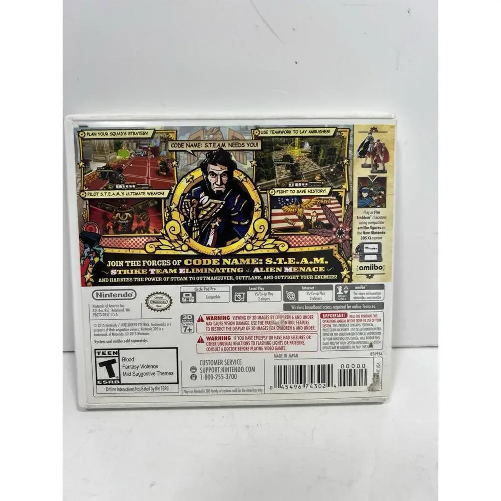 Code Name: S.T.E.A.M. (Nintendo 3DS, 2015)